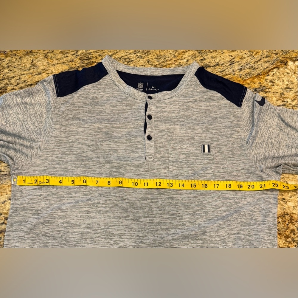 Dallas Cowboys Nike Shirt Men’s Size Large Gray 3/4 Sleeve Dri Fit Team Apparel - Picture 9 of 11